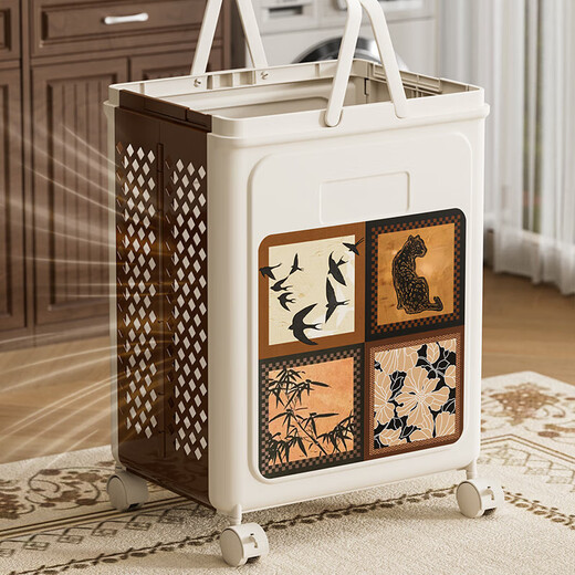 Hakkainiao dirty clothes basket with wheels for home high-looking bathroom clothes storage basket bathroom laundry basket high-end foldable
