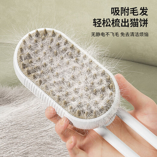 Pet spray electric massage brush for combing, special one-button floating hair anti-flying bath soothing comb Korean style massage Mizong Green Spray Comb + Essence 100ml