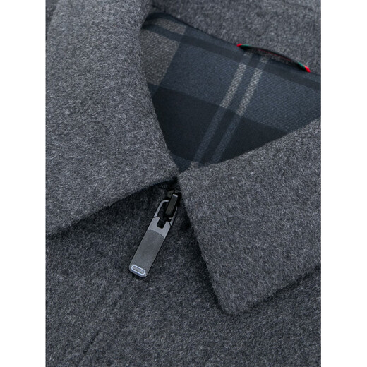 MONTAGUT French Montagut Cashmere Jacket Men's Middle-aged Business Casual Solid Color Wool Wool Short Autumn and Winter Dad Jacket Gray S 165/84A