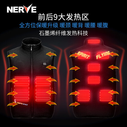 NERVE Motorcycle Riding Suit Electric Heated Vest Intelligent Heated Winter Cold Warm Vest Men and Women New Style Blue (without mobile charger) XS