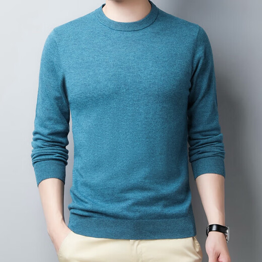 Hongdou Hodo2025 new 100% woolen round neck men's casual warm woolen sweater bottoming sweater maroon 2XL (185)