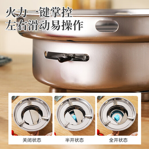Skingcond German griddle pot 316 food grade commercial alcohol stove hotel alcohol stove small hot pot special stainless steel (with lid) stainless steel griddle + alcohol stove (free alcohol block) 11 inches