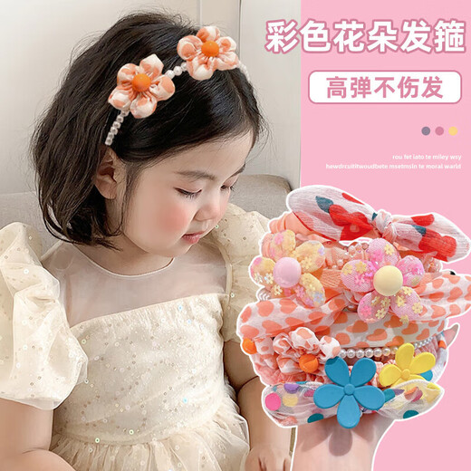 Cute and harmless hair hoops for girls with colorful bangs and broken hair. Hair hoops for girls and babies that do not tie their heads. Little Daisy 3 pieces.