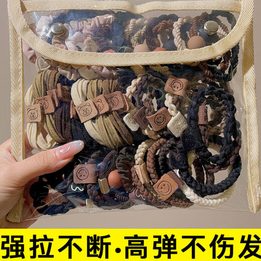 High-elastic rubber band hair durable headband, simple ponytail hair rope, advanced hair tie, durable hair rope, event promotion, welfare grab, 40-piece set randomly distributed