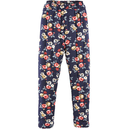 Pure cotton cotton pants for women, handmade cotton pants for mothers, casual fleece pants, Xinjiang cotton winter clothes, thickened loose high waist, Wealthy Flowers 4XL (Height 155-174 Weight 145-160 Jin Jin equals 0.5 kg)