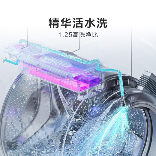 Hisense large mint drum washing machine with integrated dryer 10kg 1.25 cleaning ratio scale-resistant running water washing large drum diameter ultra-thin body WD100E3Q2 national subsidy