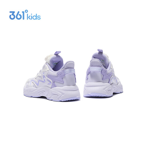 361°儿童运动鞋25冬季女小童轻盈缓震革面旋钮扣休闲跑鞋 紫33