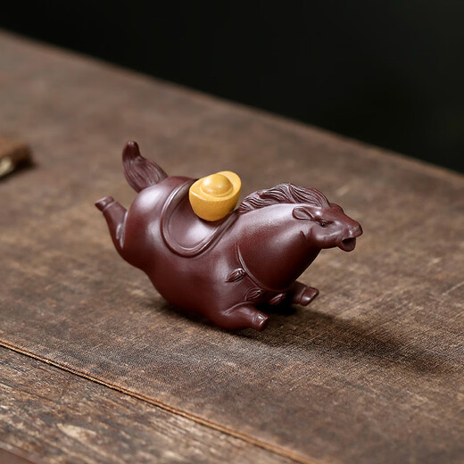 Finger Pottery Creativity Yixing Zisha Tea Pet Handmade Tea Play Tea Tray Horse to Success Tang Horse Decoration Zodiac Horse Horse to Success Horse Road to Success Tea Pet