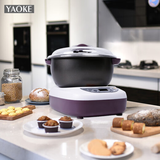Yaoke Home Dough Mixer Fully Automatic Dough Maker Kneading Machine Dough Waker Intelligent Bread Machine Charming Purple 5.5L