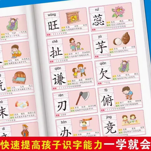 幼儿童识字大王3000字认知启蒙看图识字幼儿园语文识字教材小学生MM 识字大王1500字【起步+提高】2本