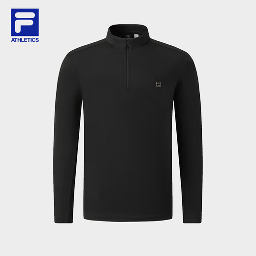 FILA official men's knitted long-sleeved top 2025 winter fitness sports plus velvet basic long T