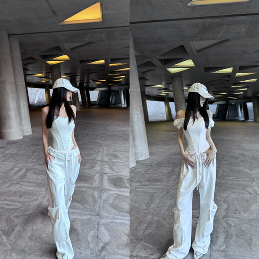 BeTTER ME White mid-length sexy three-dimensional fishbone corset tube top slim fit off-shoulder top short-sleeved waist reference waist slimmer XS _ waist around 60