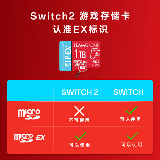 十铨科技任天堂Switch2存储卡256GB TF专用高速内存卡MicroSD Express NS2记忆卡