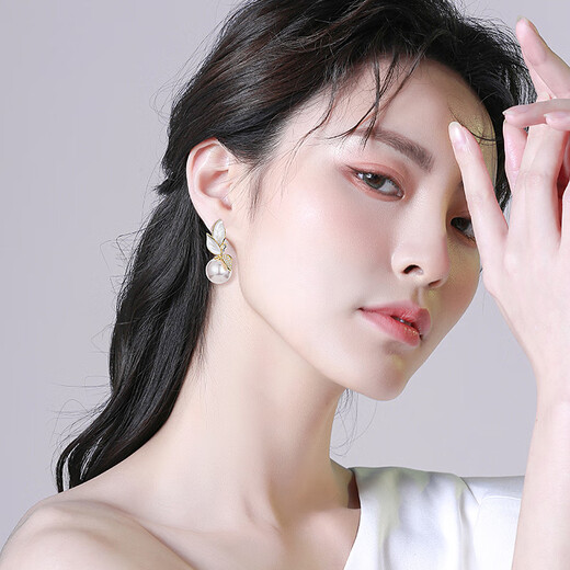 Yalundi large pearl earrings women's sterling silver earrings unique silver earrings 2025 new hot style high-end light luxury earrings temperament