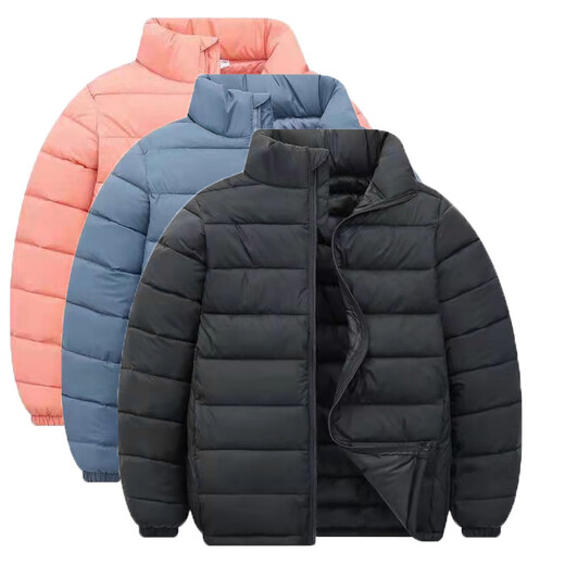 Children's lightweight cotton coats for boys and girls, medium and large children's lightweight cotton coats, large children's large size autumn and winter coats, black 120 130, recommended height is about 120cm