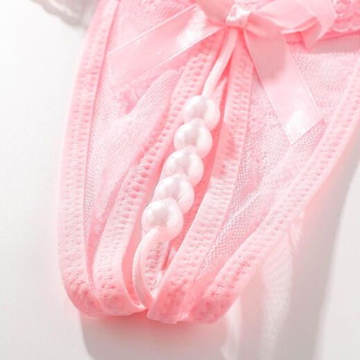 Low-waisted briefs for women, thongs for students, small underwear, girls with pearls, lace, large size, young women's erotic mood, black, one size fits all, 80-120 Jin Jin is equal to 0.5 kg