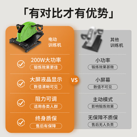 Shushikang electric training equipment for the elderly, stroke and hemiplegia upper and lower limb auxiliary rehabilitation exercise device, leg toddler bicycle, widened base, adjustable resistance, anti-slip mat + 1 auxiliary gloves + 2 protective gears