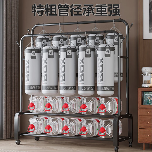 Yimo coat rack, floor-standing vertical dormitory clothes rack, bedroom-specific balcony clothes drying rack, seven-hook black