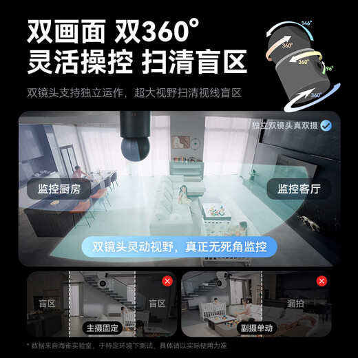 Huawei Smart Selection Hongmeng Smart Selection 5 million + 5 million dual-camera surveillance camera home device 360-degree no blind spots with night vision mobile phone remote Puffin indoor security guard Duangque Max