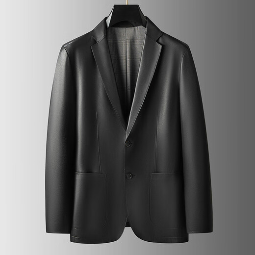 BOSS genuine leather suit jacket for men 2025 new autumn and winter imported sheepskin black casual suit leather jacket black 4XL 195