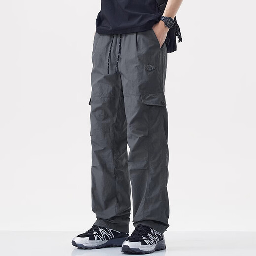 Baleno S&K series spring and autumn workwear assault pants men's loose straight trendy paratrooper pants sports casual trousers gray XL