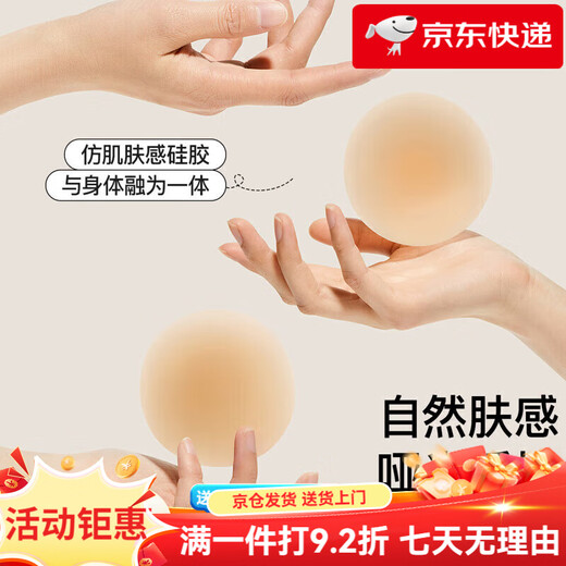 SECRET WORLD Silicone Breast Patches Glue-free Self-Adhesive Sensitive Skin Invisible Bride Wedding Dress Anti-Bump Breast Patches Natural Skin_1 Pair