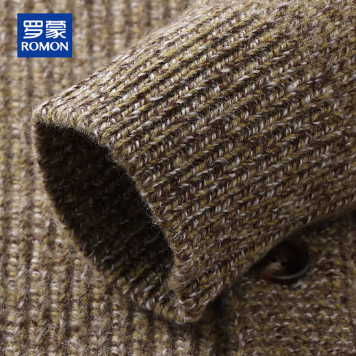 ROMON 100% pure wool sweater for men in autumn and winter new casual real pocket sweater for men with buttons knitted cardigan jacket for men