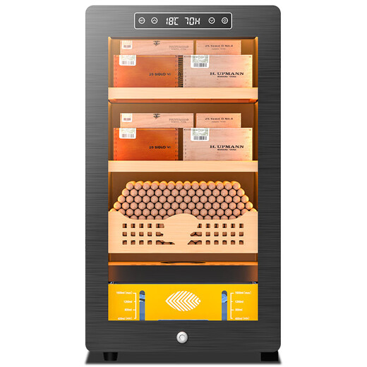 Kelong 36C cigar cabinet, constant temperature and humidity, mellow aroma, natural cedar wood shelf, compressor, precision refrigeration, anti-fog tempered glass door, air-cooled partitioned storage, household cigar cabinet, 36C star ash box, nude maintenance + compressor refrigeration + cedar wood cigar basket