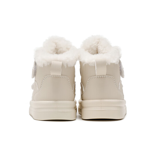 Pull back children's high-top cotton shoes winter warm plus velvet girls' snow boots boys' shoes WBNJS2969 beige 33