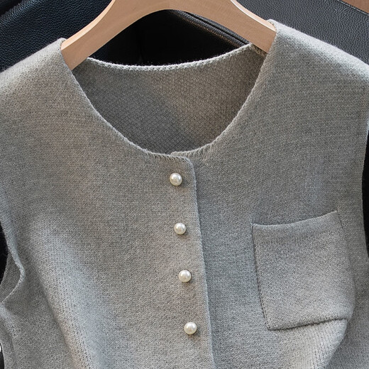 Cypress Lace Splicing Knitted Vest Women's 2026 Spring New Style Fashion Round Neck Stacked Simple Vest