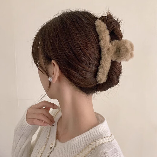 Maomao hair clip large hair volume multi-head accessories autumn and winter new back of the head hair clip hair catch shark clip hair accessories for women dark coffee