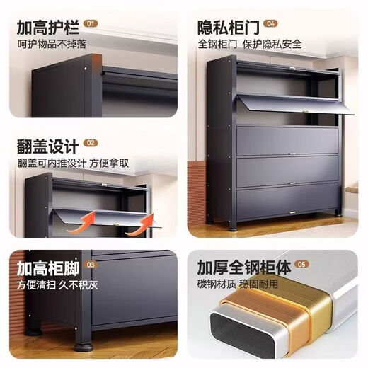 Wangdepai steel balcony cabinet sun protection storage cabinet living room sundries outdoor integrated wall storage living room kitchen storage cabinet five doors long 70 wide 35 high 176cm (high strength)