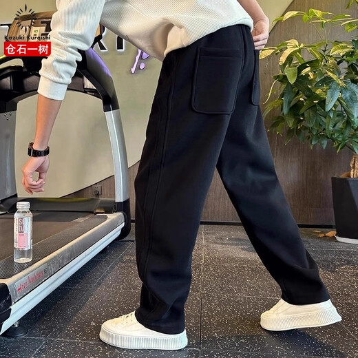 Kuraishi Kazuki spring and autumn new straight-leg loose sweatpants men's trendy high-end simple versatile sports and leisure trousers black XL