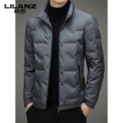 LILANZ Italian men's down jacket 2025 new autumn and winter stand-up collar short white duck down jacket for young and middle-aged people to keep warm black M 170 Recommended 90Jin Jin is equal to 0.5kg -120Jin Jin is equal to 0.5kg
