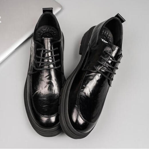 XO leather shoes for men, cowhide, 2025 autumn and winter formal business men's shoes, lace-up derby shoes, suit shoes, black 42