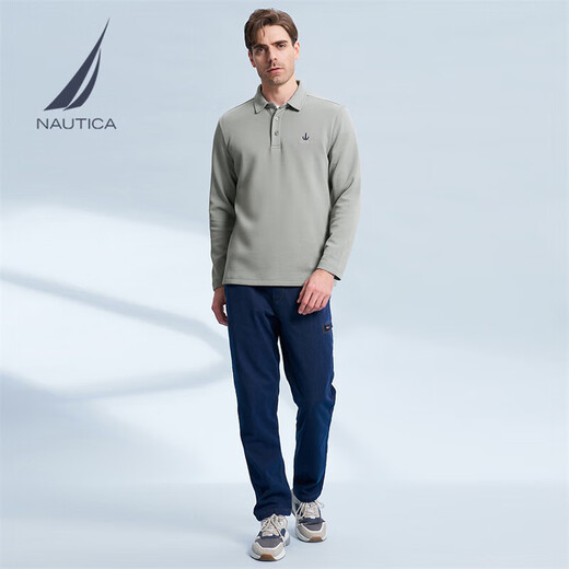 NAUTICA shopping mall same style men's autumn and winter soft and warm casual long-sleeved POLO shirt for men KC3414