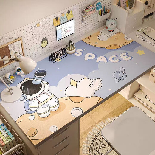 语森忆桌垫电脑桌书桌垫子学生儿童防水可擦洗学习写字梳妆台桌面保护办公桌布 加油英文 70*120厘米