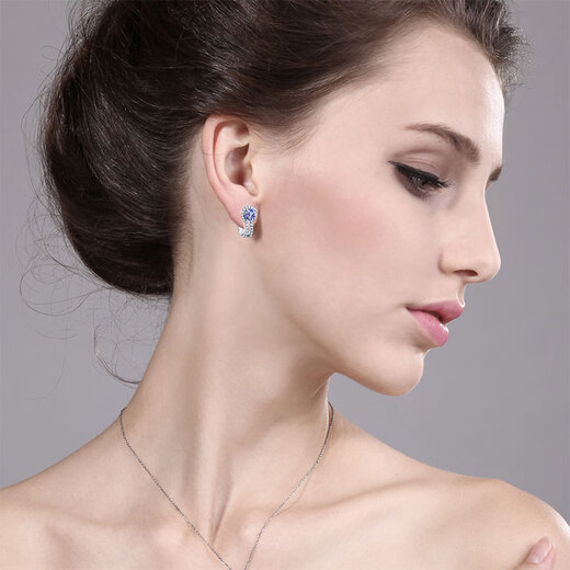 GEM STONE KING 1.42 Carat Tanzanite Earrings Women's 925 Silver Full Diamond Fashion Colorful Earrings Earrings 2025 New Style