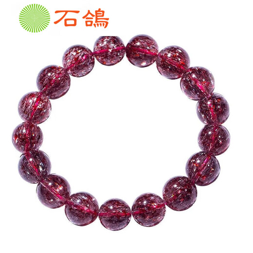 Stone Pigeon Boutique Red Gold Strawberry Crystal Bracelet Super Seven Flower Crystal Women's Shining Diamond Blue Moonlight Tanzanite Tourmaline Strawberry Crystal Bracelet 6mm