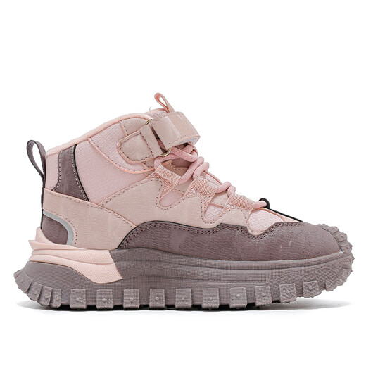 Pull back children's shoes plus velvet sports shoes winter style boys and girls warm cotton shoes WBNJS1979 pink purple 30