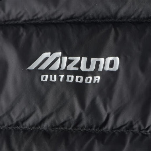 Mizuno (MIZUNO) outdoor lightweight down vest men's short autumn and winter inner and outer vest stand collar vest black 2XL