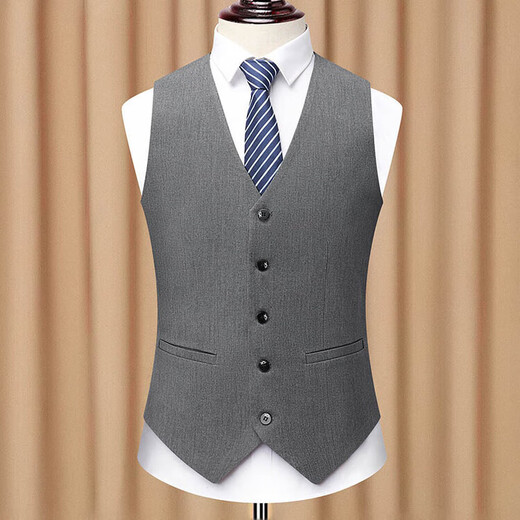 SEVEN 7Qi Brand 2025 Autumn and Winter New Men's Slim Suit Suit Business Casual Gray Three-piece Suit M 170