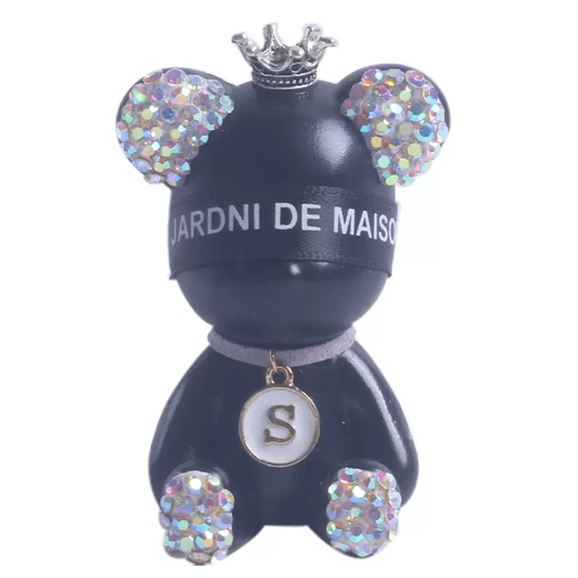 Yusenyi Car Perfume Aromatherapy Car Air Conditioner Air Vent Car Interior Decoration Supplies High-end Diffusing Stone Ornaments Pink Diamond Blindfold Bear Remarks Letter 1g