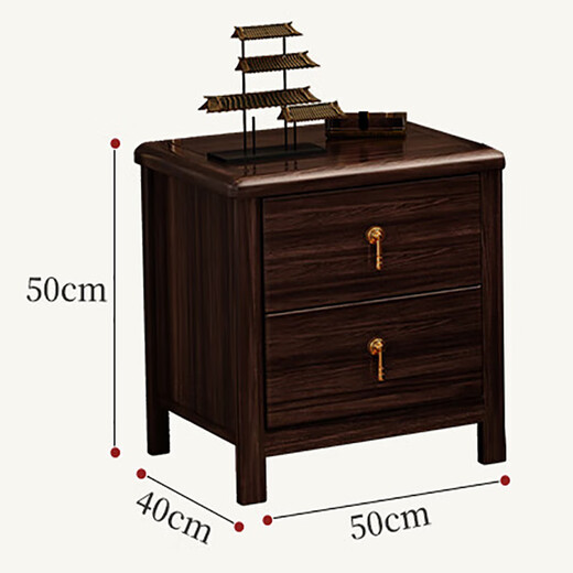 Laishida new Chinese style ebony solid wood bed master bedroom 1.8m double high-end light luxury wedding bed YF9904 bedside table