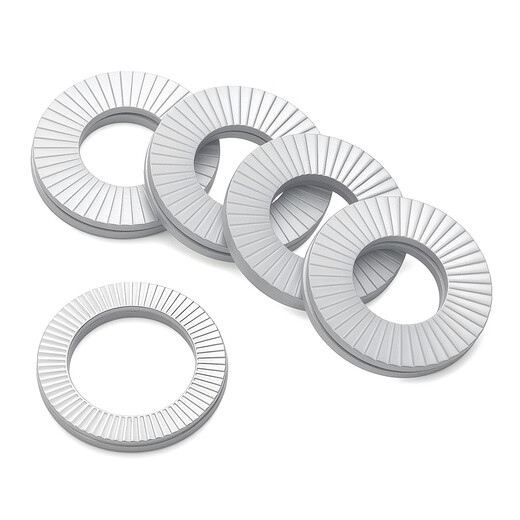 Jinggong double stack self-locking anti-loosening washer 304 stainless steel/Dacromet double-sided toothed locking washer DIN25201 M8 Dacromet (10 pairs)