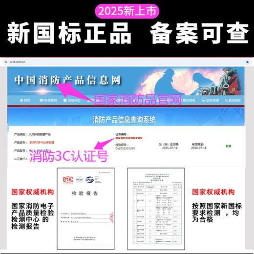 Gangqi carbon monoxide alarm detector household charcoal heating anti-CO poisoning gas alarm battery honeycomb coal stove smoke detector smoke alarm detection sensor JM-YJ-807