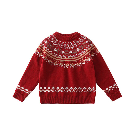 Mishid Christmas parent-child wear sweater ethnic style parent-child wear autumn and winter new personality versatile sweater family of three or four saints ethnic style sweater cm 80