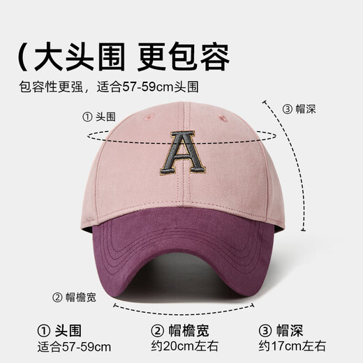 Spring and summer new style baseball cap fashionable contrasting color face small peaked cap for women pure cotton hard top sun hat outdoor casual hat brown khaki + dark gray M (57-59cm