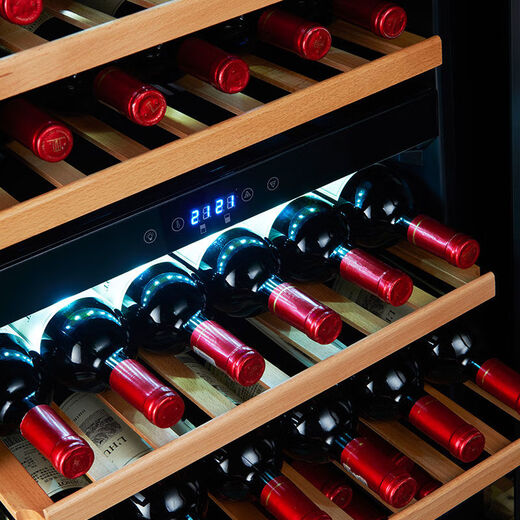 Yusenyi Seamless Embedded Red Wine Cabinet Constant Temperature Wine Cabinet Compressor Wine Refrigerator Cabinet Home JC130A Dual Temperature Medium-Black
