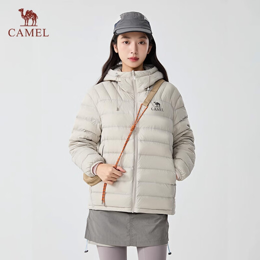 Camel Black Diamond Light Feather Outdoor Leichte warme Daunenjacke 2025 Nebensaison Neue vielseitige warme Herbst- und Winterjacke mit Kapuze